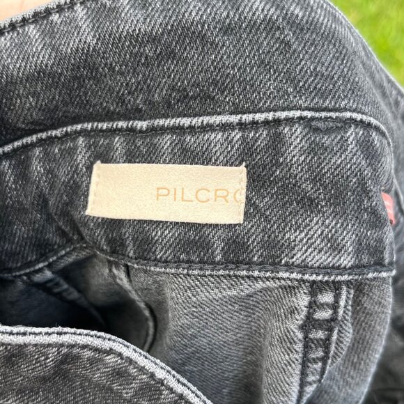 Anthropologie PILCRO Denim Paper Bag Skirt in Washed Black Size 0 - Picture 5 of 10